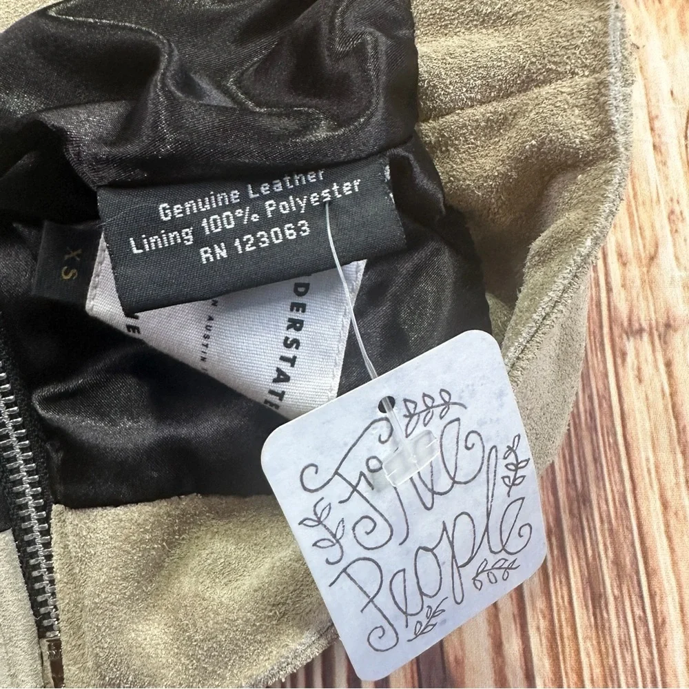 Free People Understated Leather Suede Buckle Mini Skirt Size XS